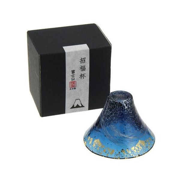 Shofukuhai Mount Fuji Sake Cup 60ml - Gold Blue