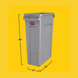 Vented Slim Jim® 23 Gal Gray
